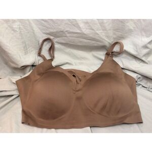 Seamless Wireless Molded Cup Bra Brown Plus Size 3XL Adjustable Straps